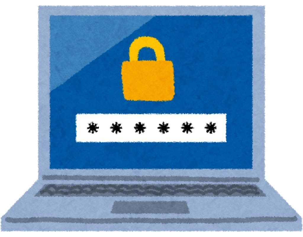 Illustration of a Laptop with a Password Lock Screen