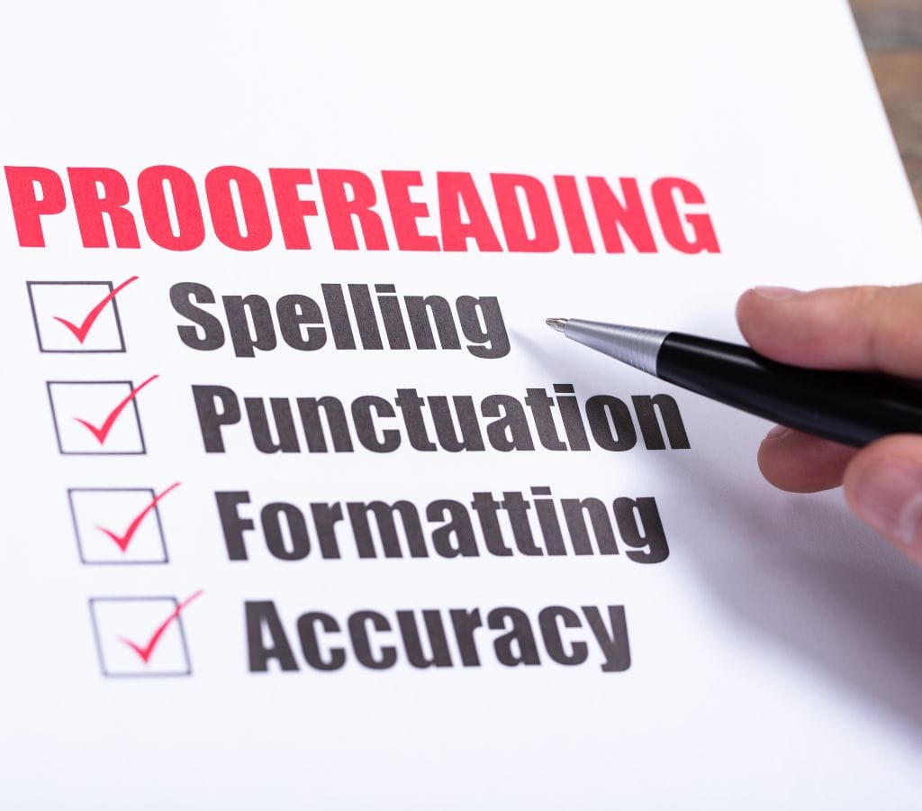 list of proofreading before sending an email