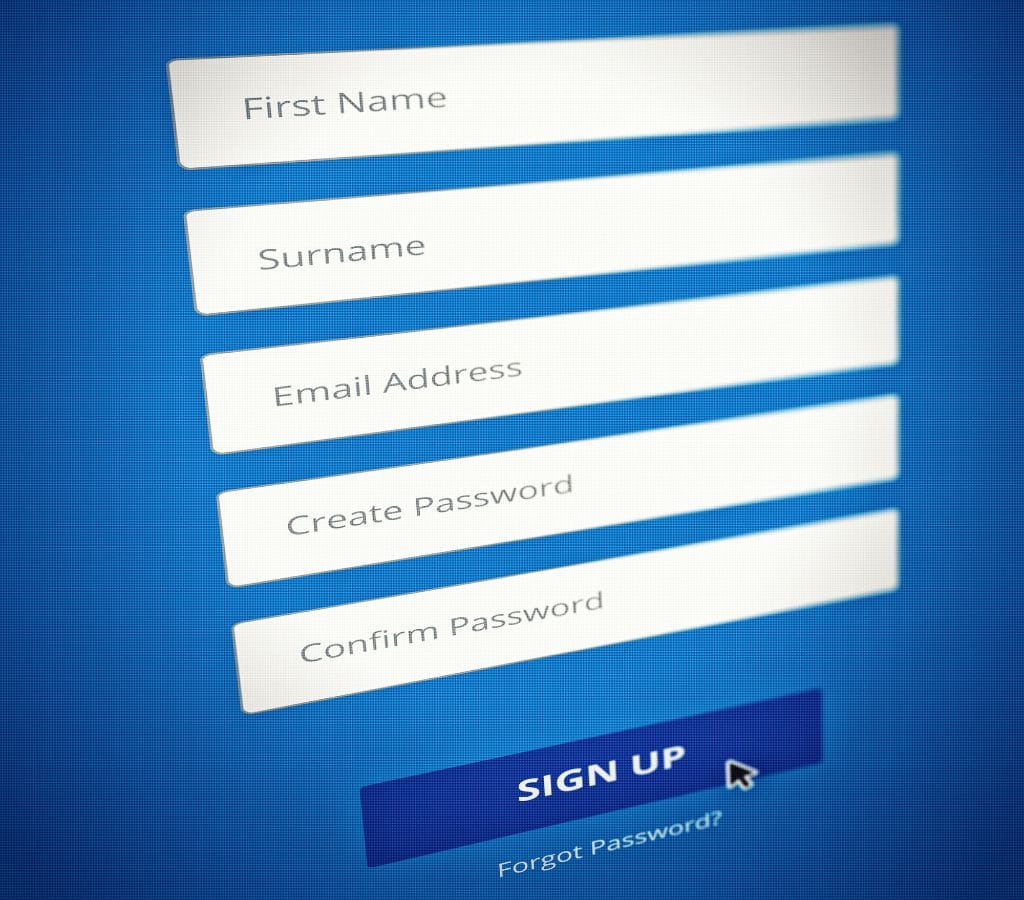 image of sign up