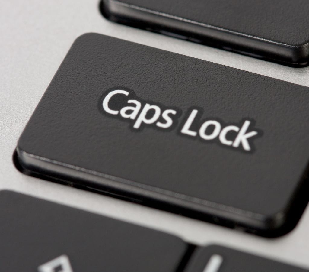 computer keyboard caps lock button