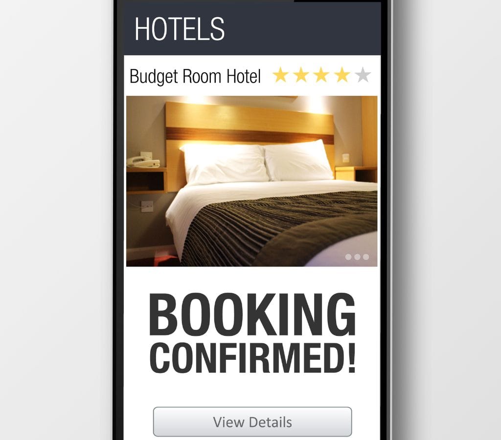 Booking confirmation email for hotel reservation