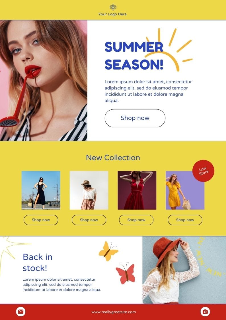 simple summer fashion email newsletter template