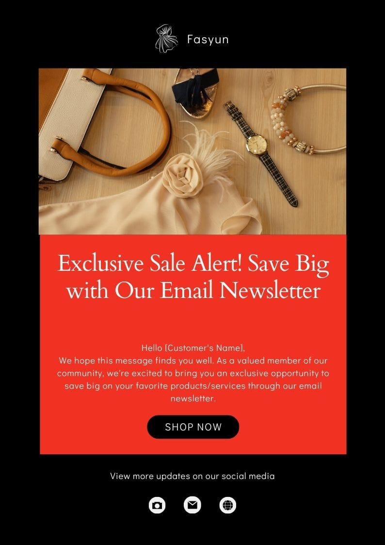 exclusive sale email newsletter with catchy email subject lines