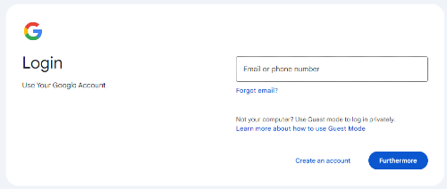 google account login page