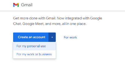 gmail account type for personal or business