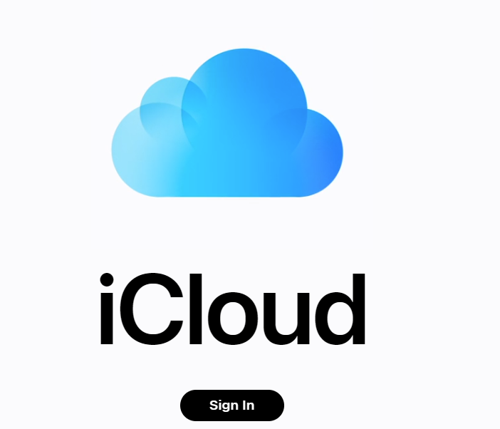 iCloud login page