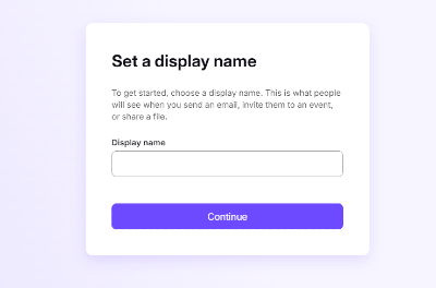 set up display name for creating protonmail account page