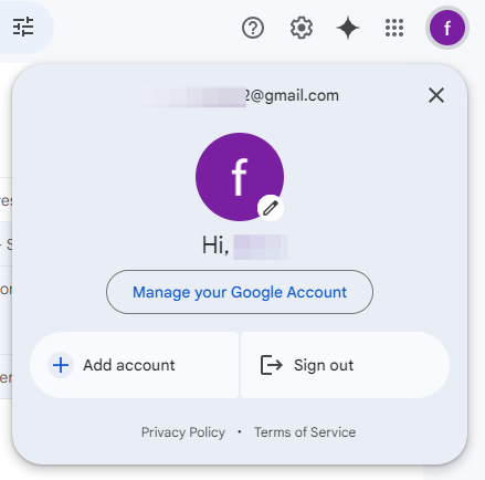 click profile picture in gmail to add second account