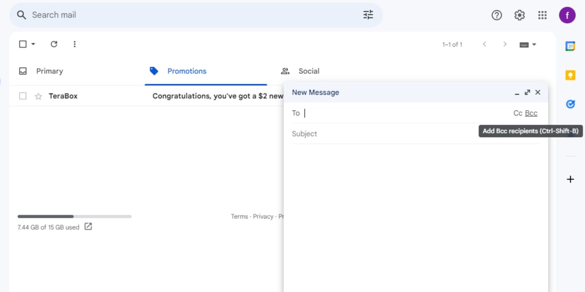 bcc in gmail