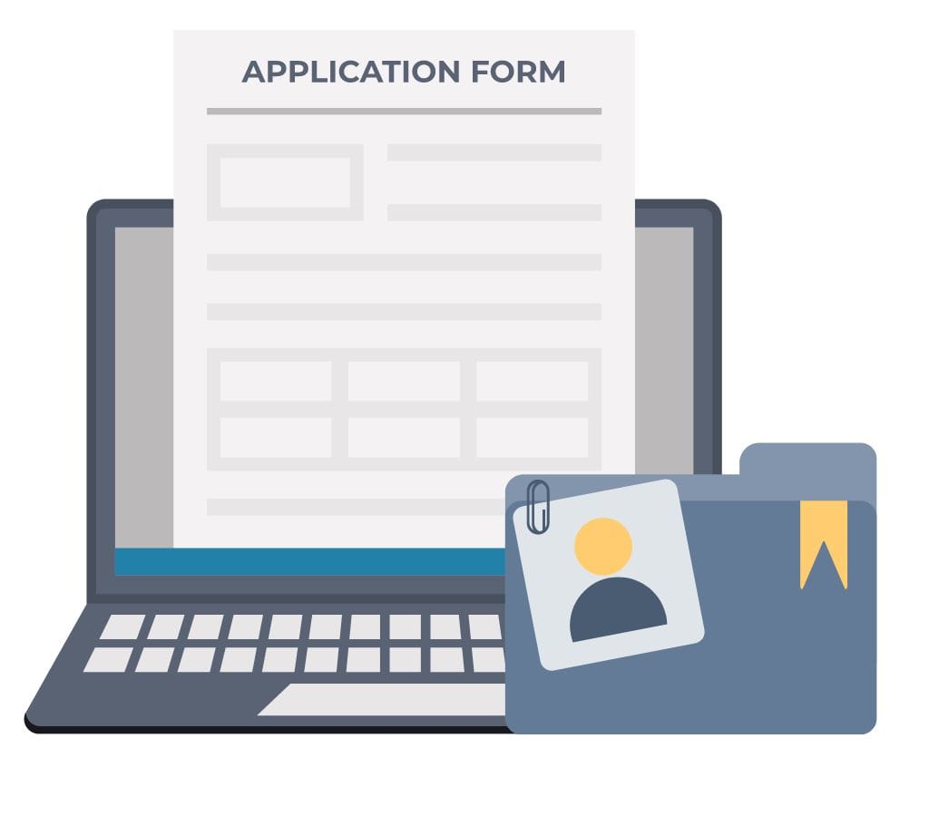 Job application form and attachment files