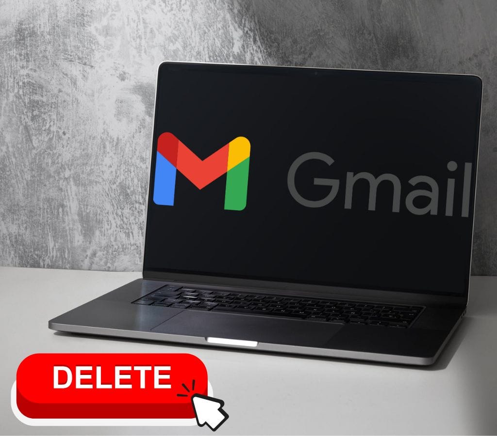 how to delete a Gmail email account on web or computer