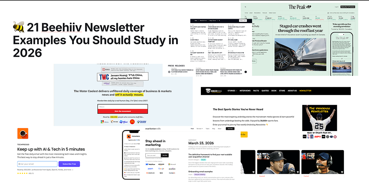 🐝 21 Beehiiv Newsletter Examples You Should Study in 2026