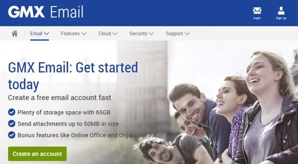 gmx mail front page